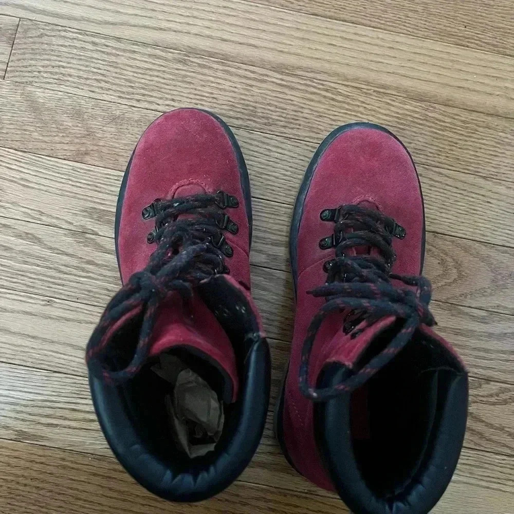 [US8]Dr Marten  Red Suede IRIS Ankle Boots